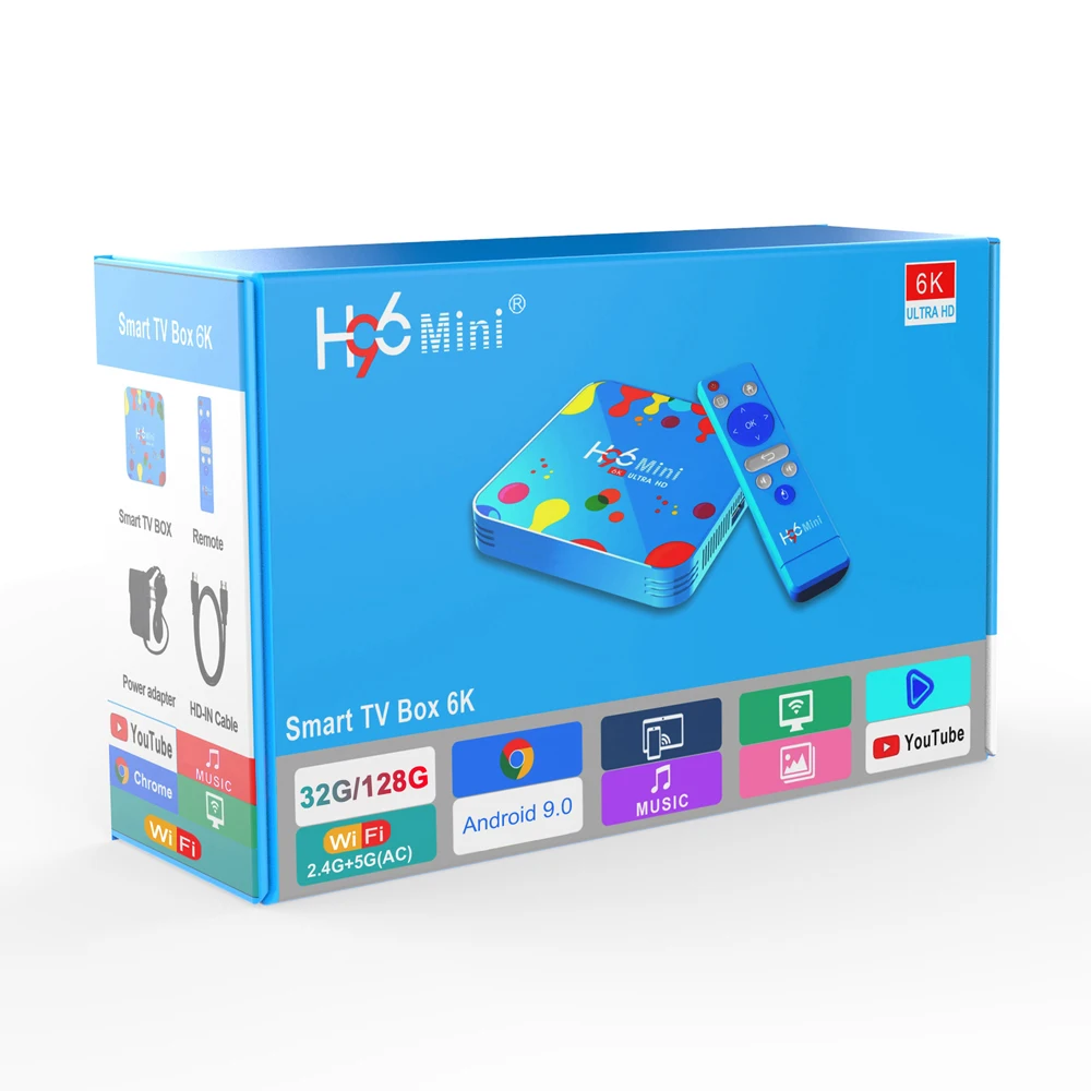 H96 Мини Android 9 0 ТВ коробка 4 Гб 128 ГБ 32 Allwinner H6 четырехъядерный 6 к H.265 USB3.0 двойной Wifi HDR