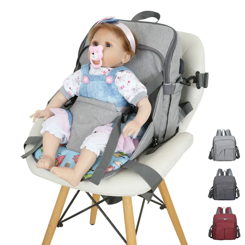 

Baby Diaper Bag Fashion Simple Nylon Solid Color Portable Portable Double Shoulder Mother Backpack Baby Products