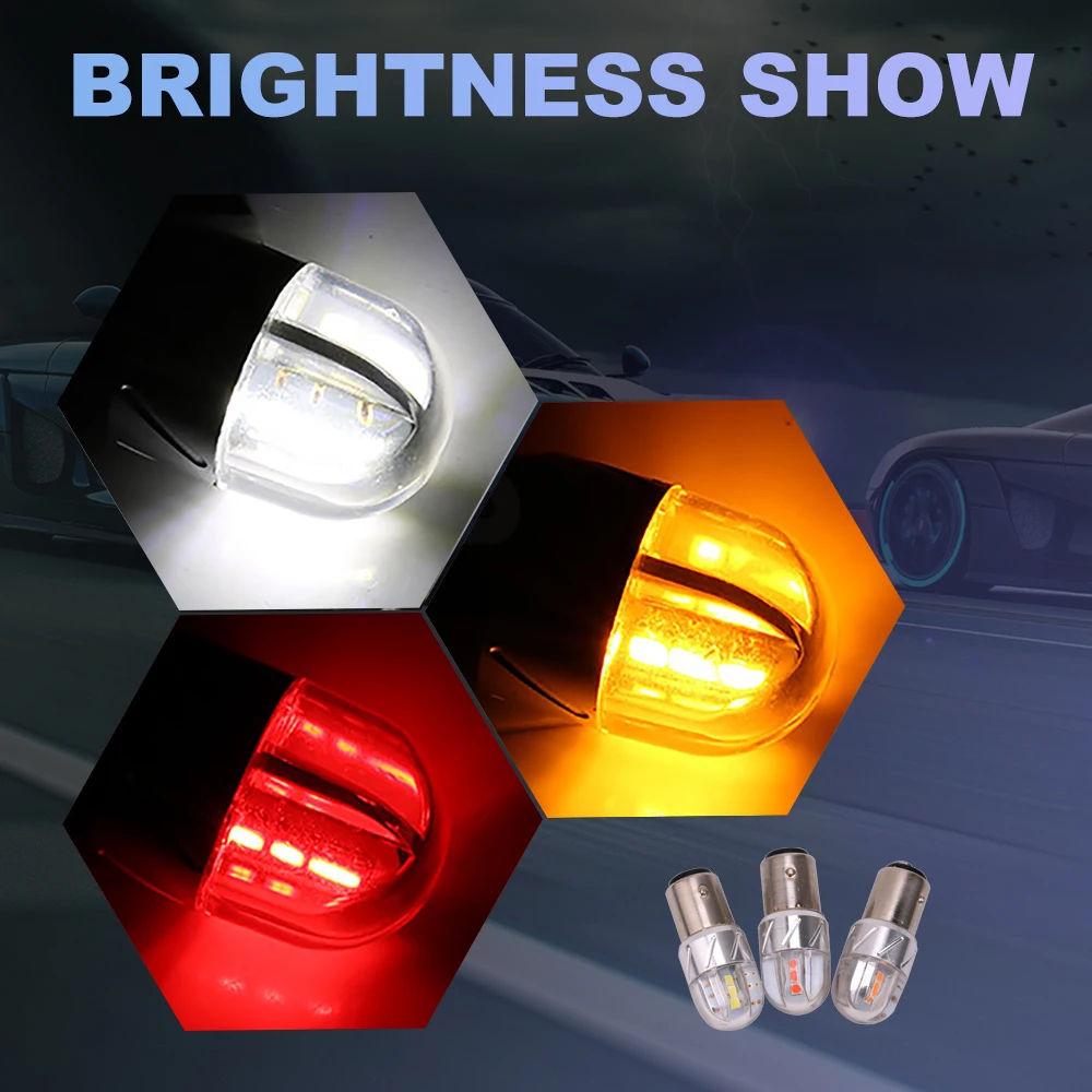 

NLpearl 2x Signal Lamp 3157 Led Canbus T25 3156 P27W P27/7W 3030SMD T20 Led 7440 W21W 7443 W21/5W Car Turn Signal Brake Lamp 12V