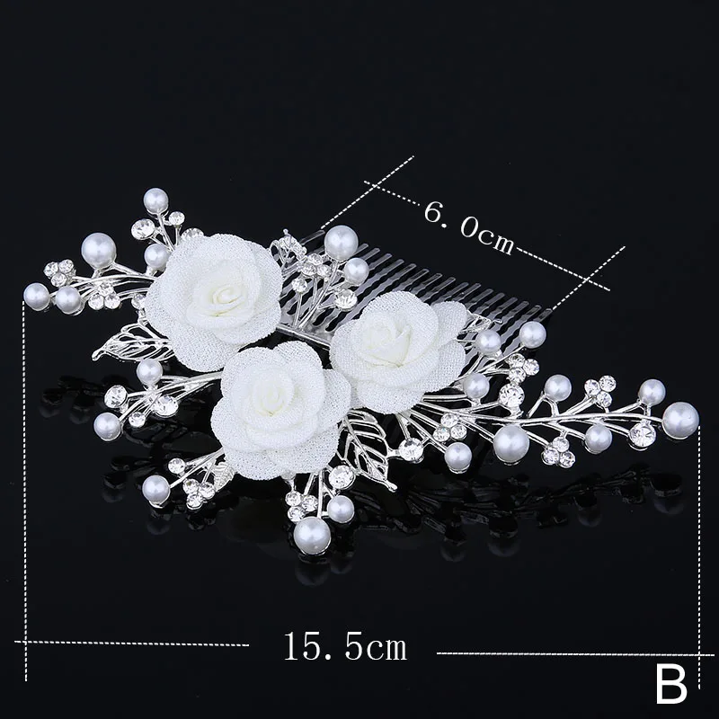 Женские тиары и короны TDQUEEN Посеребренная заколка для волос с белыми цветами
