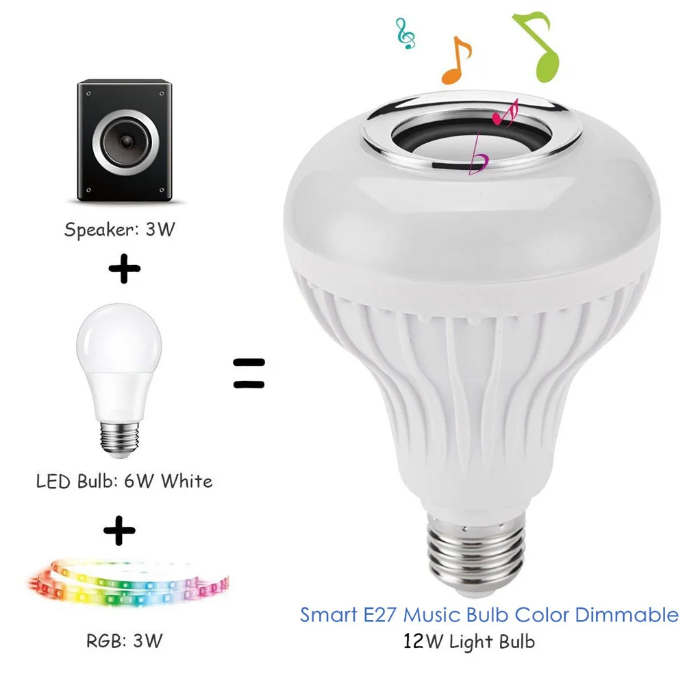 DZLST Bluetooth динамик Смарт Светодиодный светильник E27 RGB 12 Вт музыка игра затемнения