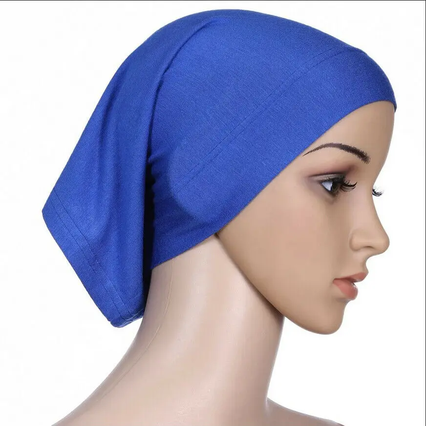 

2021 Newest Islamic Muslim Women's Head Scarf Cotton Underscarf Hijab Cover Headwrap Bonnet Plain Hijabs