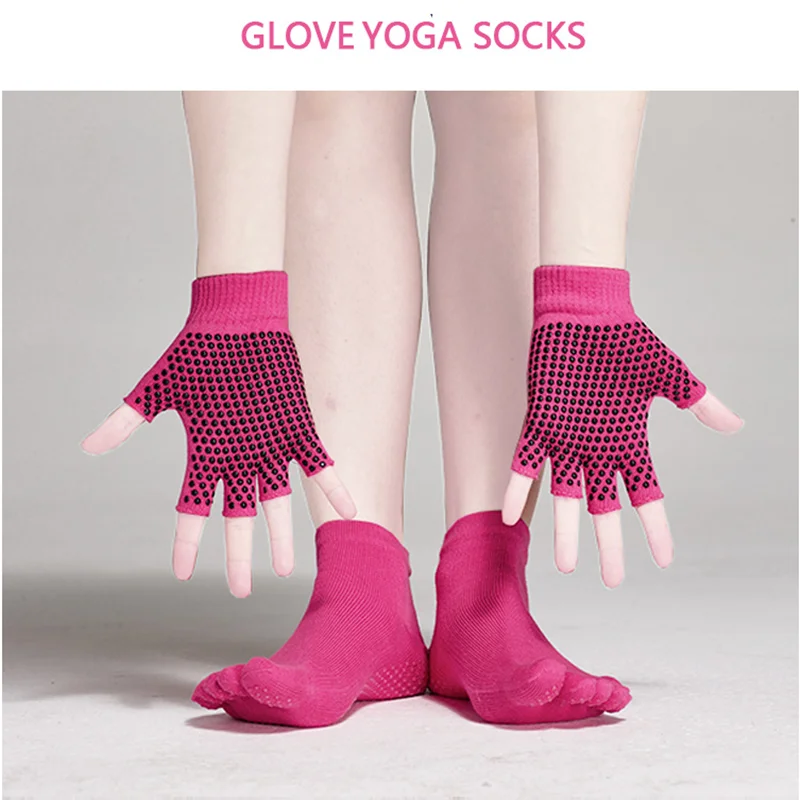 Спортивные перчатки для йоги женщин мужчин Нескользящие тренажерного зала