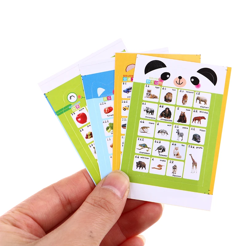 

4pcs 1:12 Dollhouse Miniature Mini Early Education Cognition Sticker Model Toys