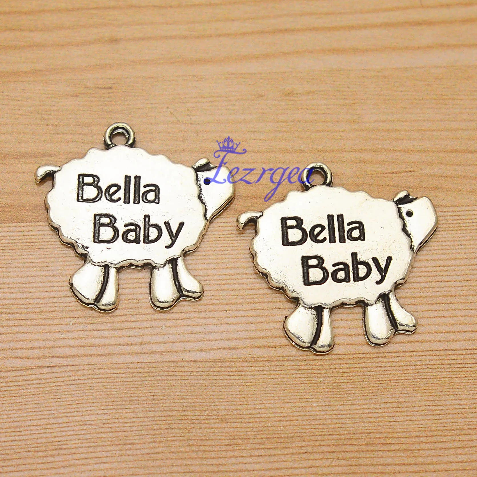15 шт./лот 24x23 мм Овечья Чама античные посеребренные амулеты Bella baby sheep