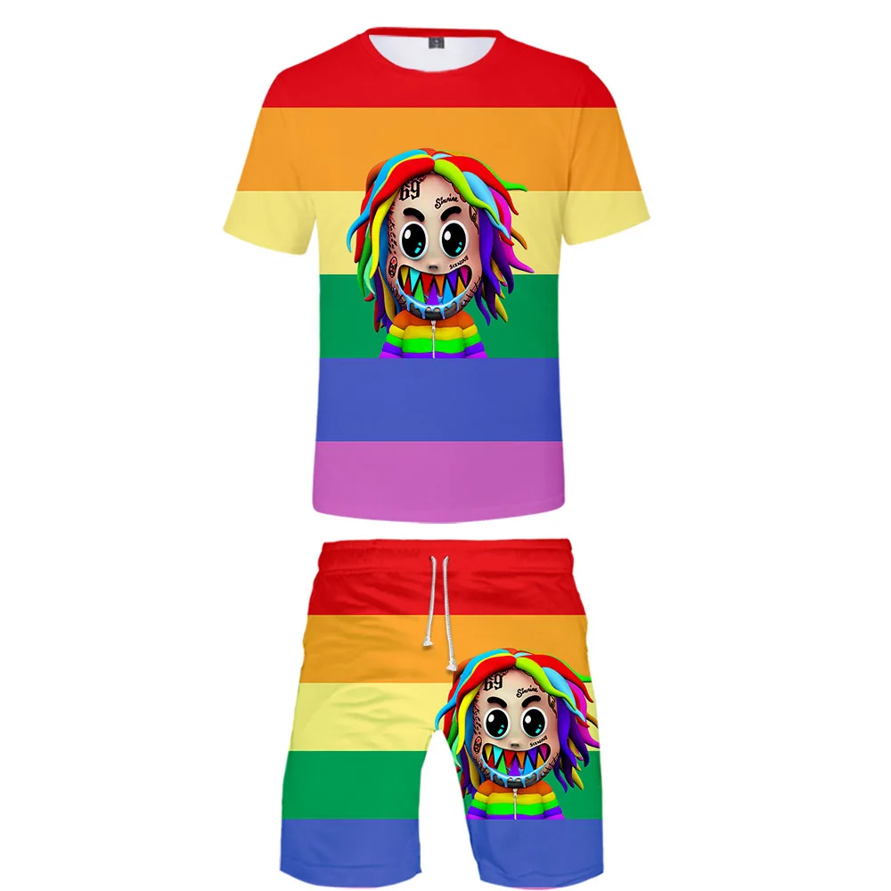 

2021 New Album GOOBA 6ix9ine T-shirt 3D Tracksuit Women Two Piece Set Men's T Shirt+Shorts Unisex Casual Tekashi69 Clothes