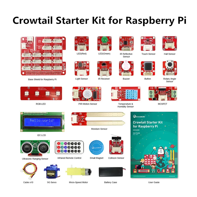 Стартовый комплект Elecrow Crowtail для Raspberry Pi Plug and Play набор самодельных датчиков с 22
