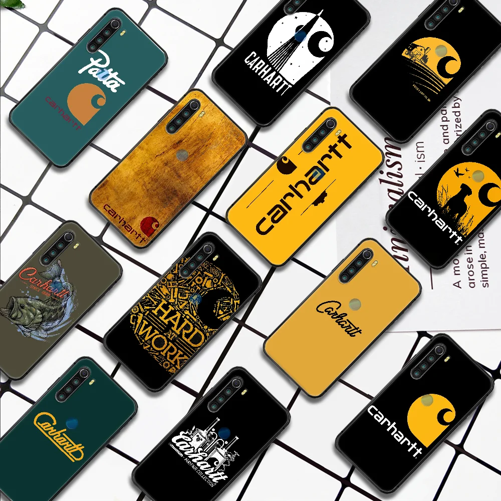 

American Clothing Brand Carhartts Phone Case For Xiaomi Redmi Note 7 8 8T 9 9S 4X 7 7A 9A K30 Pro Ultra black Coque Fashion