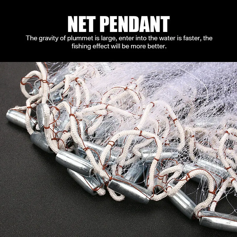 

Newly Hand Throw Fishing Cast Net Spin Bait Sinker Diameter Full Spread Mesh Equipment