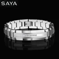 14mm width tungsten men carbide bracelets inlay cz stones tones length 20cm men gift free shipping customized