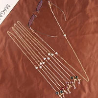 sunglasses masking chains for women square pearl crystal eyeglasses chains lanyard glass 2021 new fashion jewelry wholesale gift
