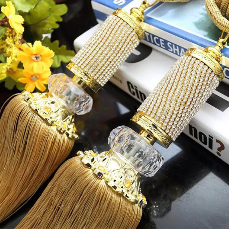 Завязки на шнурке с кристаллами для окон завязки бахромой украшение комнаты