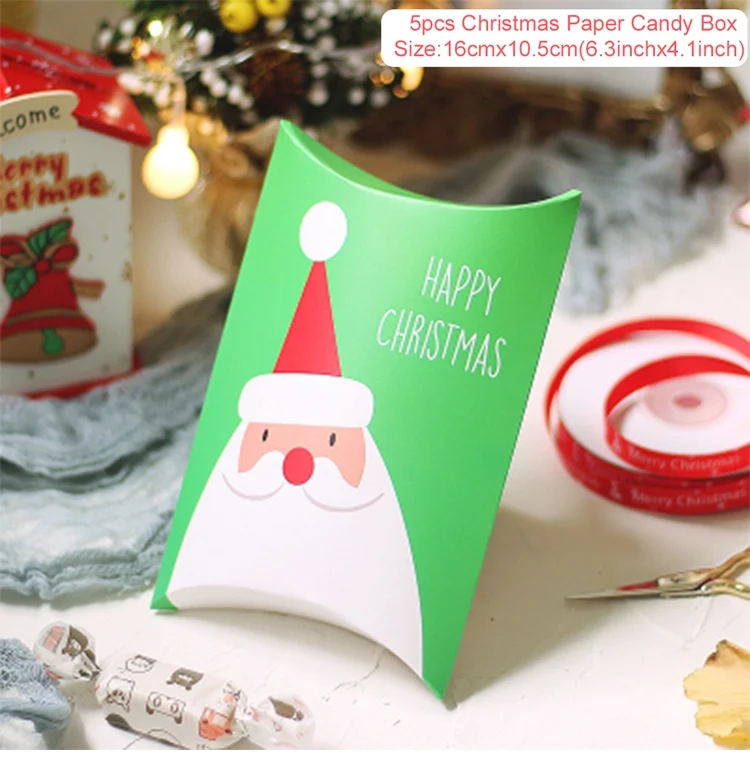 Candy Box 5pcs 01 QIFU крафт-бумажные пакеты для попкорна мешок конфет коробки рождественские бумажные подарочные пакеты Рождественская Упаковка конфет попкорн коробка - Цвет: Candy Box 5pcs 01