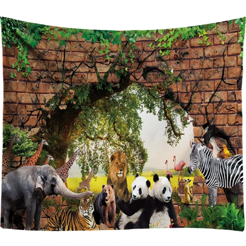 

Elephant Tapestry India Mandala Wall Hanging Brick Wall Plant Animal Decoration Psychedelic Hippie Wall Tapestry Boho Decor Art