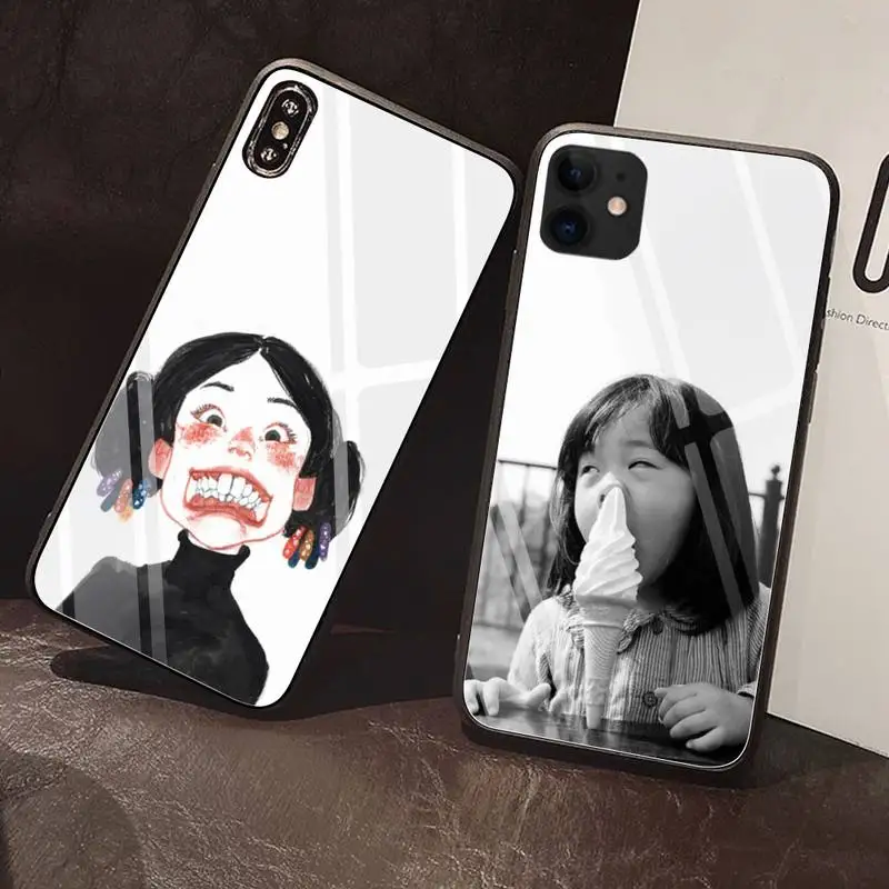 Классный Забавный мультяшный чехол для телефона из закаленного стекла iPhone 12 Pro Max