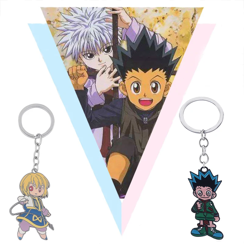 

HUNTER x HUNTER Keychain Gon Freecss Killua Zoldyck Cartoon Figure Metal Alloy Cosplay Keychain Anime Lovers Collection Gift