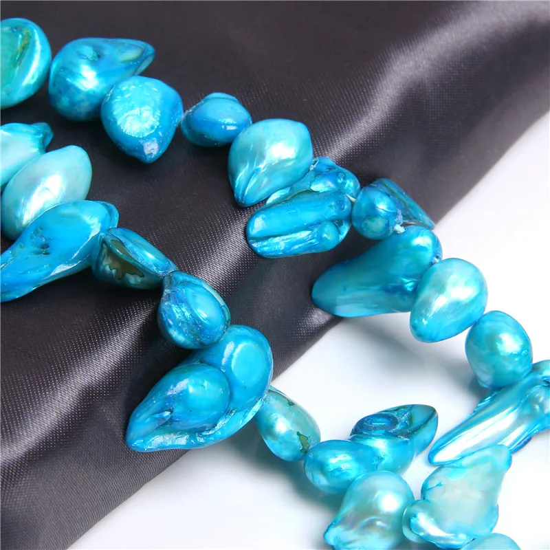 Жемчужные бусины в стиле барокко нестандартные из синего жемчуга 14 дюймов 8*10-10*20