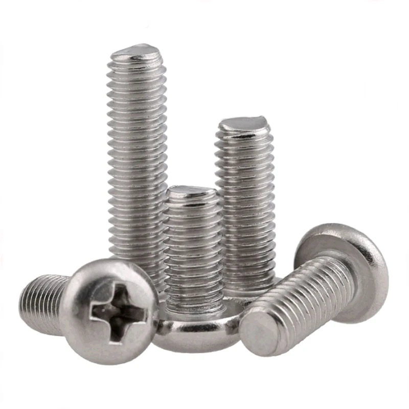 

M3 M4 M5 Phillips Pan Head Machine Screws GB818 Round Head Cross Bolts 201 Stainless Steel Length 6-25mm