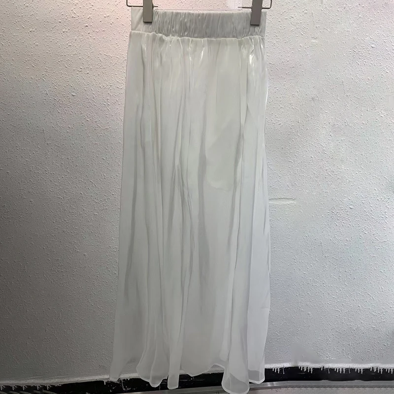 

TWOTWINSTYLE Sexy Black Two Piece Set For Women Strapless Tank Tops High Waist A Line Skirt Patchwork Ruffle Sets Female Fashion