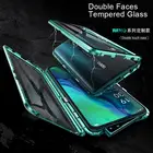 Магнитный металлический бампер для Oppo Reno3 Pro Reno2 Z F Reno ACE Reno4 Pro 5G Find X2 Pro K5, двустороннее стекло чехол для телефона