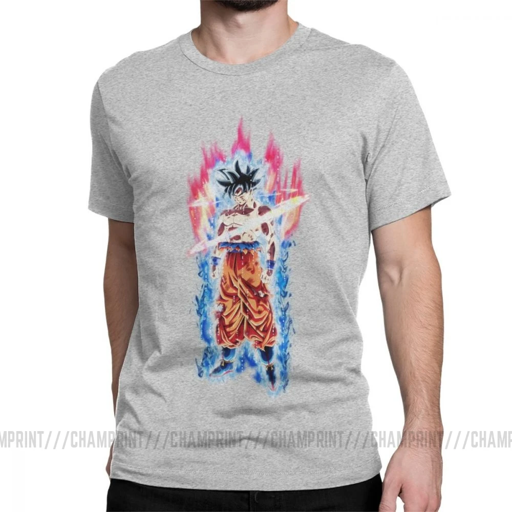 Goku Beerus Dragon Ball, мужские футболки, Vegeta Dbz, аниме, Harajuku, Забавные футболки, короткий рукав, вырез лодочкой, футболки, чистый хлопок, рисунок - Цвет: Серый