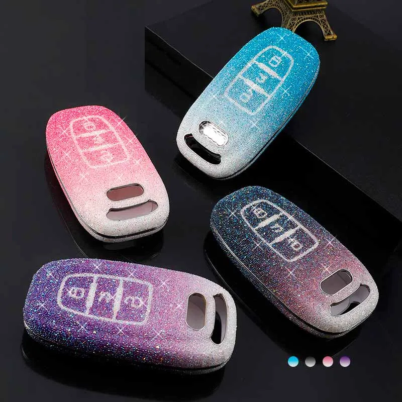 

New TPU Rhinestone Car Key Cover Is Suitable For The New Audi a4l a6l a3 q5l q3 q7 q2l a8 a7 Car Key Protection Cover Auto Parts