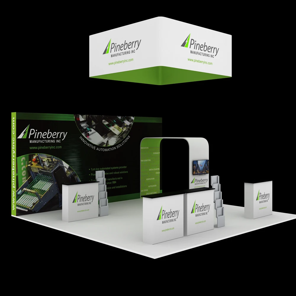 20 футовый портативный выставочный стенд на заказ с подвесным индикатором