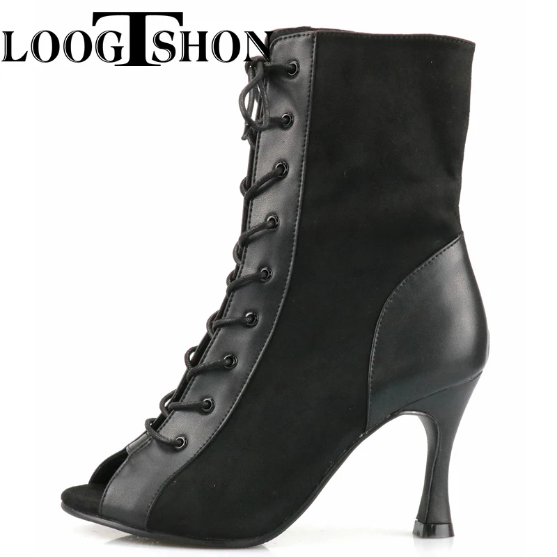 Loogtshon dance shoes for women latin dance boots sansha shoes Jazz shoe Black dance shoes high heel ladies heel