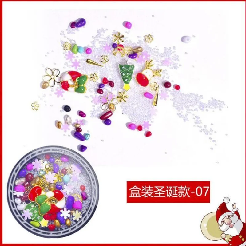 Смешанная форма украшения для ногтей икра Стразы свеча Снеговик яблоко