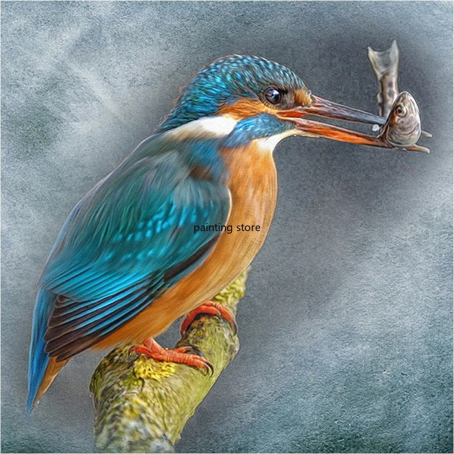 5D DIY Diamond Painting Birds Full Square Embroidery Animal Cute Kingfisher Mosaic Pictures Cross Stitch Kits Craft Gift | Дом и сад