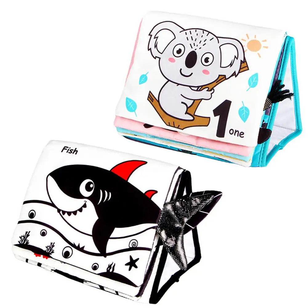 

Cloth Book With Mirror Safari Park Themed Educational Animals Patterns Book Crinkle Soft To Touch Calendar Like Book For Newbo