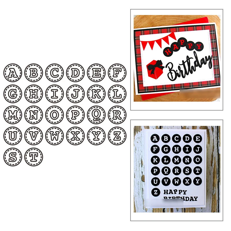 2021 новый в круглой оправе Английский алфавит металлический Трафаретный вырубной
