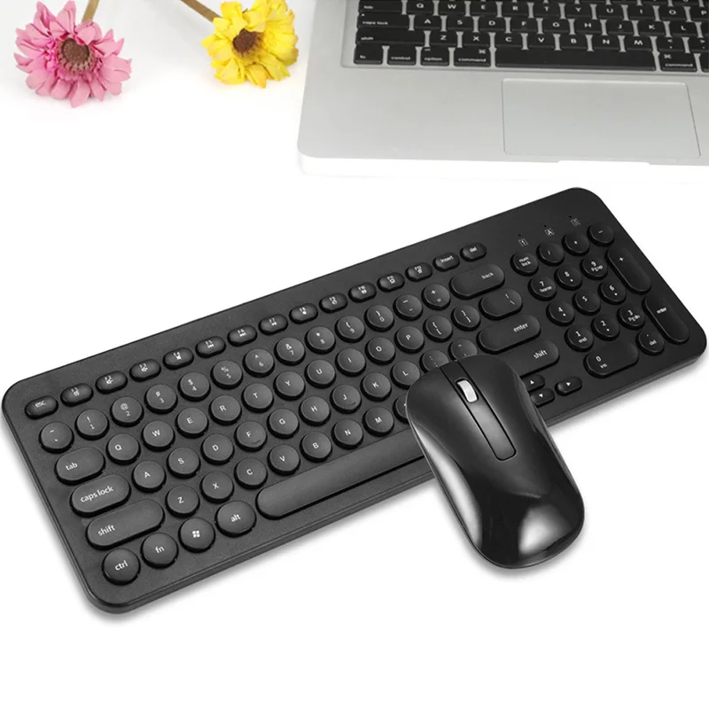 Беспроводная Бесшумная клавиатура для мыши 2 4 ГГц комбинированная круглая