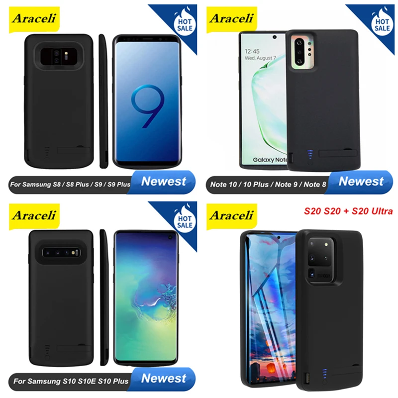 10000 мАч для Samsung Galaxy S8 Plus S9 S10 S10e Note 8 9 10 S20 + Ультра чехол аккумулятора телефона