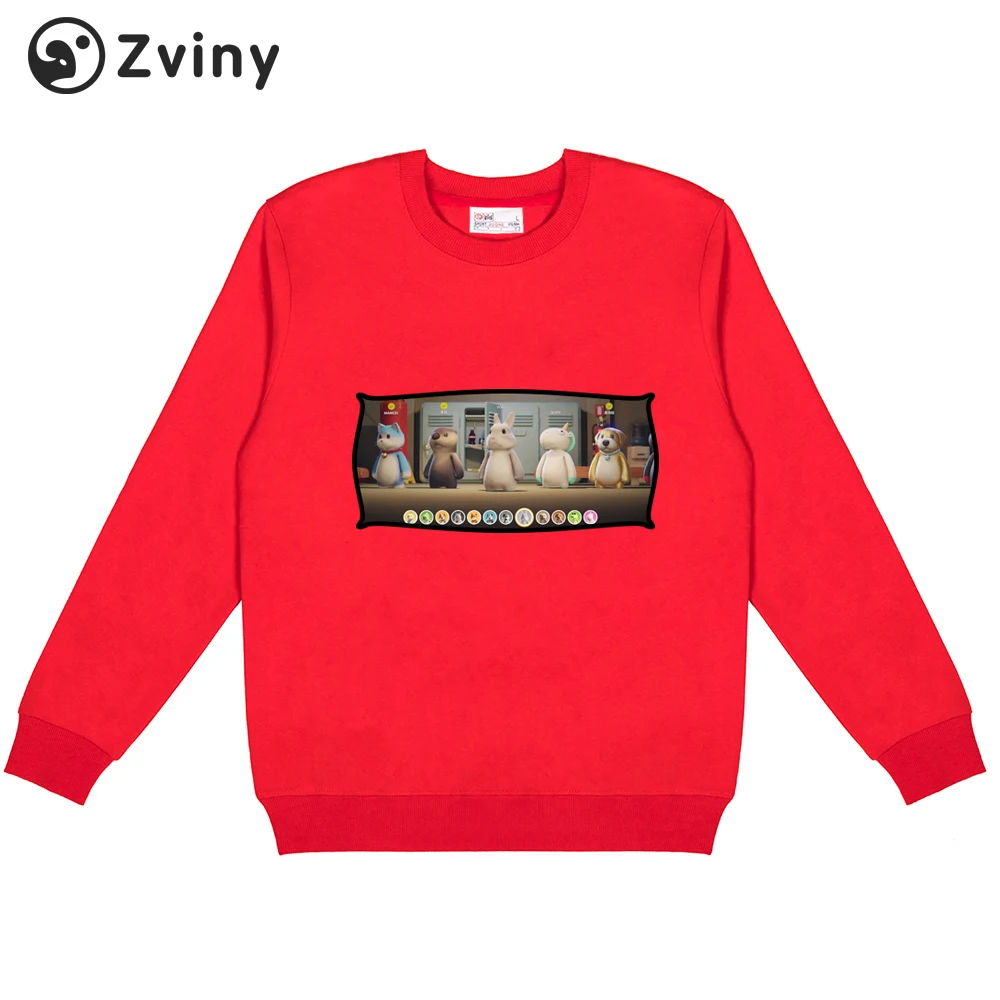 

Zviny Teen Hoodie Hipster Party Animals Cartoon Print Sweatshirt Boys Girls Anime Pullover Harajuku Autumn Oversized Winter Tops