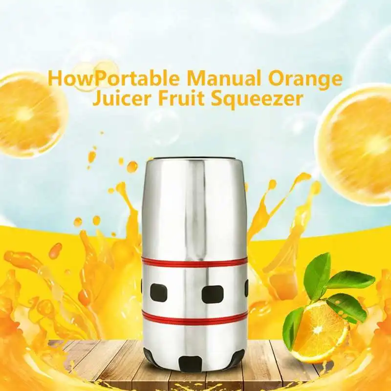 

Portable Small Orange Juicer Stainless Steel Manual Fruit Squeezer Juice Maker Home Travel Tool