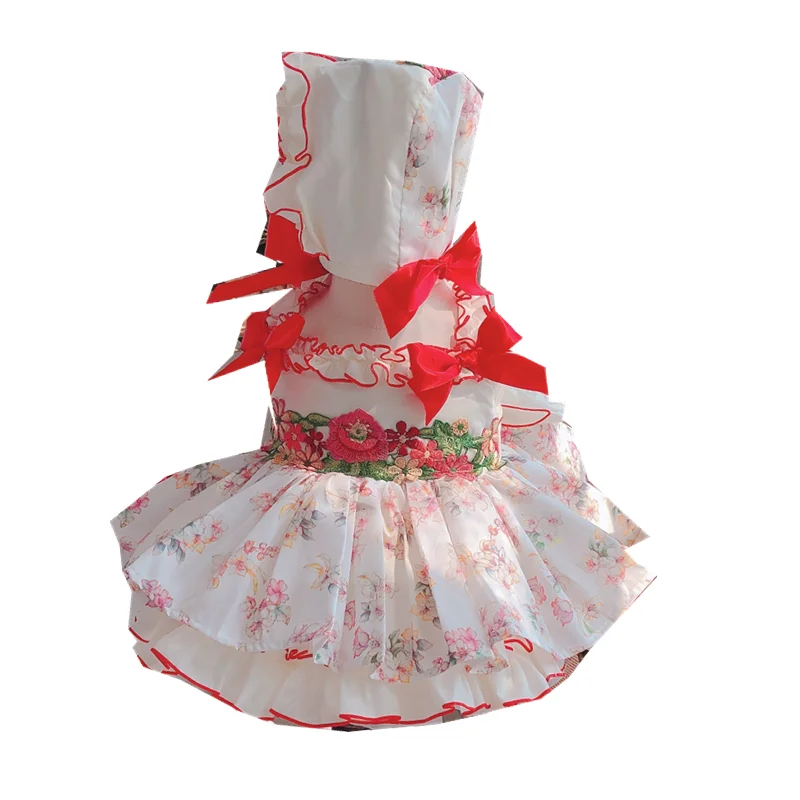 

2020Autumn Custom Spanish Baby Birthday Dress Strap Bubble Princess Dress Christmas Dress Toddler Girl Dresses Wedding Party