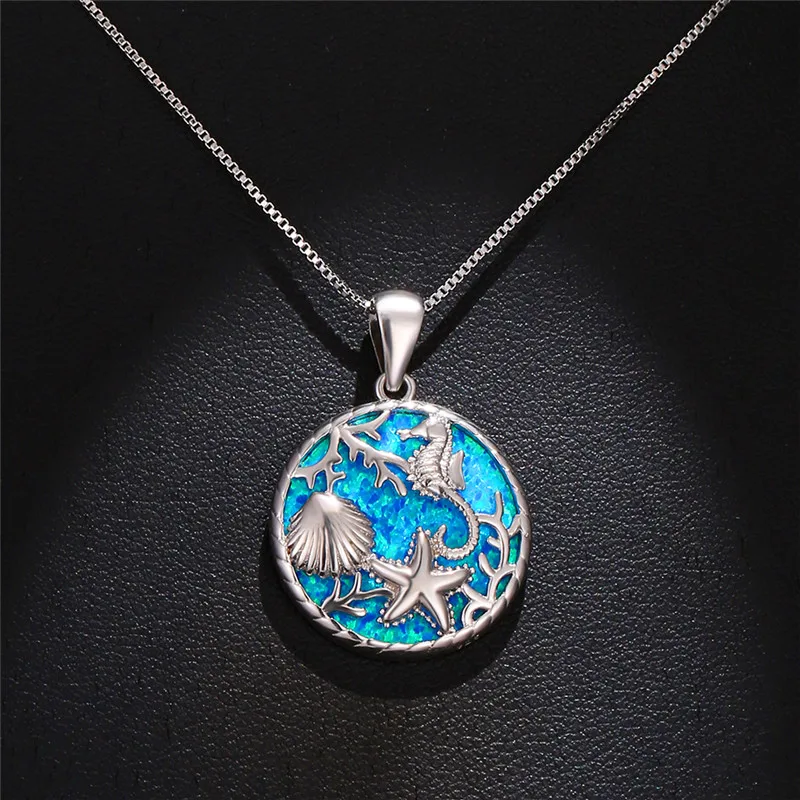 Женское ожерелье с подвеской в виде морской звезды лошади большие круглые