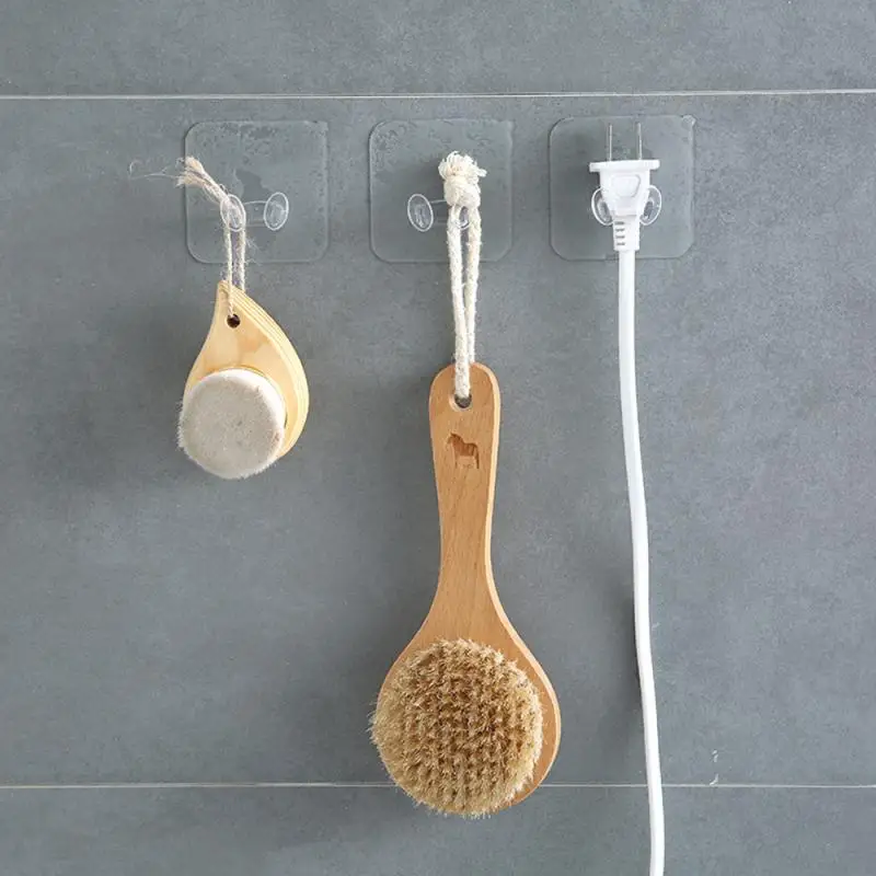 

Strong Transparent Self Adhesive Door Wall Hangers Suction Cup Sucker Wall Hooks Hanger For Kitchen Bathroom Accessories