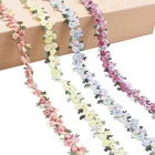 2 ярда, цветная кружевная отделка в виде вишни, сетчатая Цветочная кружевная отделка для свадебной вечеринки, домашняя вышивка, рукоделие сделай сам