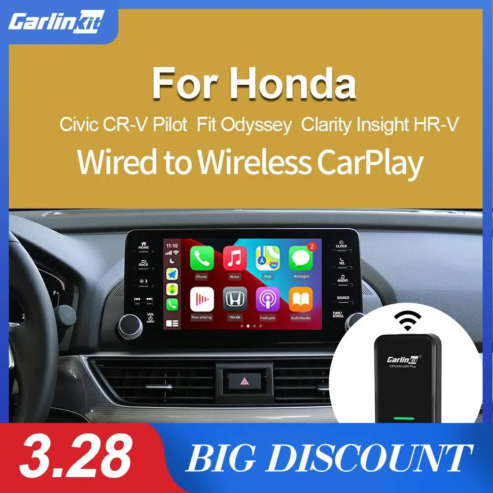 

Carlinkit 2.0 Wireless CarPlay Adapter for Honda Civic CR-V Accord Avancier Elysion Fit Ridgeline Accord Odyssey City Crosstour