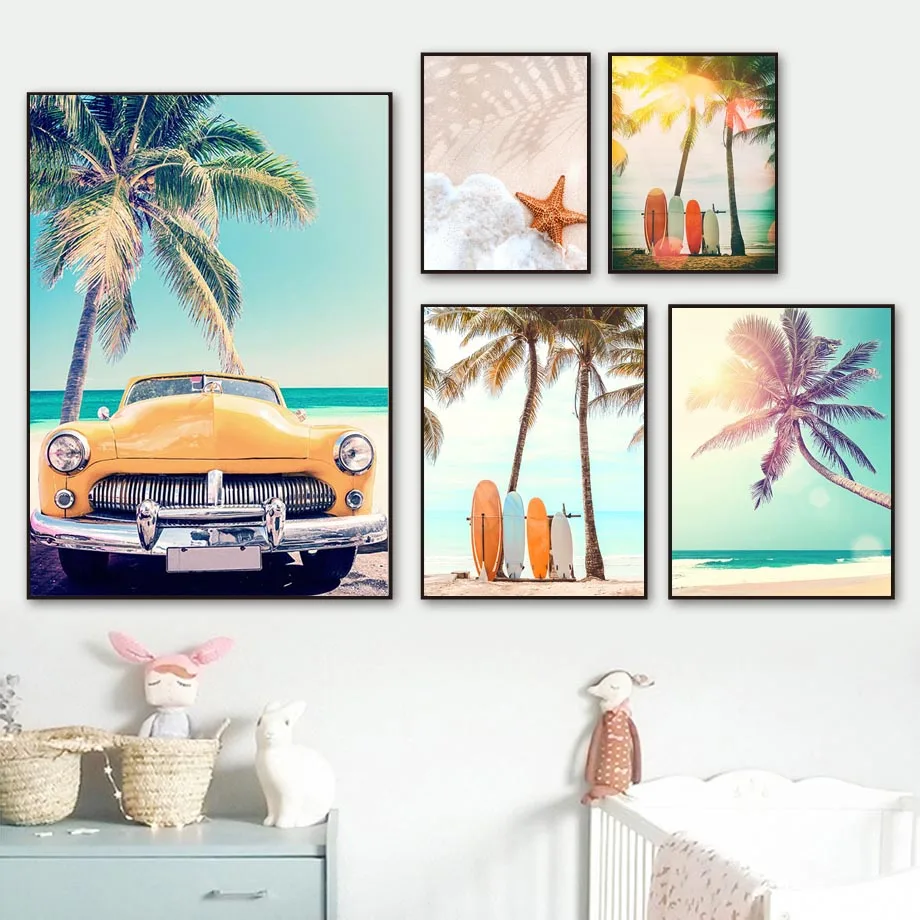 

5D DIY Diamond Painting Beach Surf Coconut Cross Stitch Embroidery Mosaic Handmade Full Square Round Drill Wall Decor Craft Gift