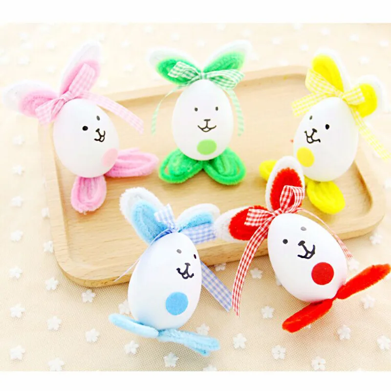 

3pcs Easter Decoration Cute Bunny Egg Easter Simulation Diy Standing Rabbit Gift For Kid Easter Party Easter Decoration For Home
