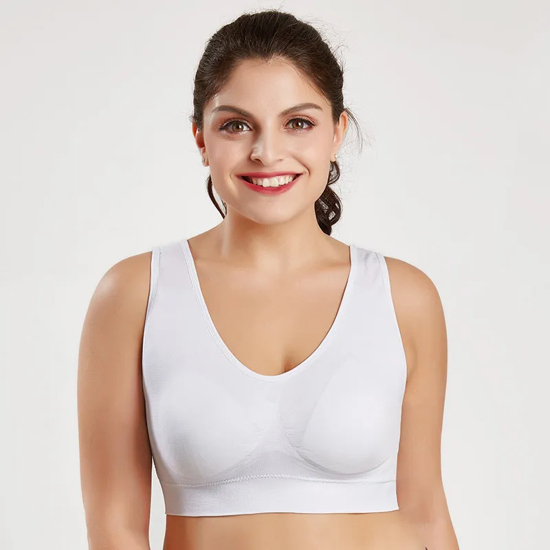 slimming white SEXYWG S-6XL, спортивный топ, бюстгальтер для йоги, для женщин, бюстгальтер для сна, бесшовный, пуш-ап, BH, бюстгальтер, ударопрочный, для спортзала, фитнеса, спортивного жилета размера плюс - Цвет: slimming white