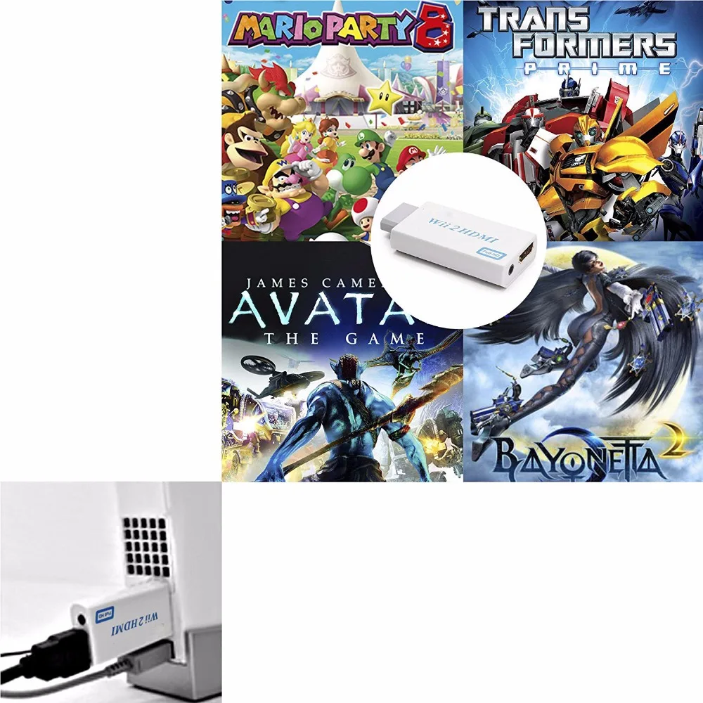 Yoteen для Wii к HDMI совместимый адаптер конвертер Выход видео аудио NTSC 480I 480P PAL 576I + 3 5