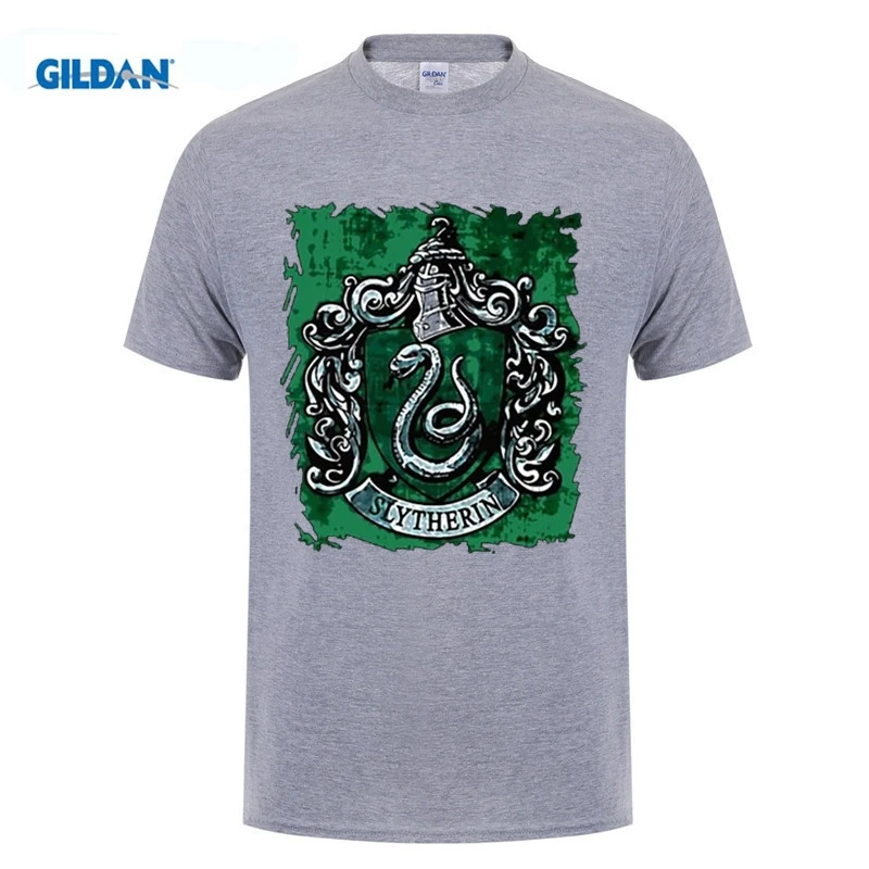Футболка мужская с принтом Magic Boy Slytherin Crest повседневная тенниска из хлопка новая