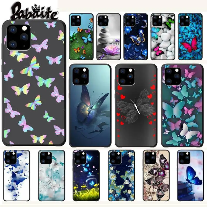 Роскошный чехол для Iphone 5s Se 6 6s 7 8 Plus X Xs Max Xr 11 Pro с изображением бабочек и белых
