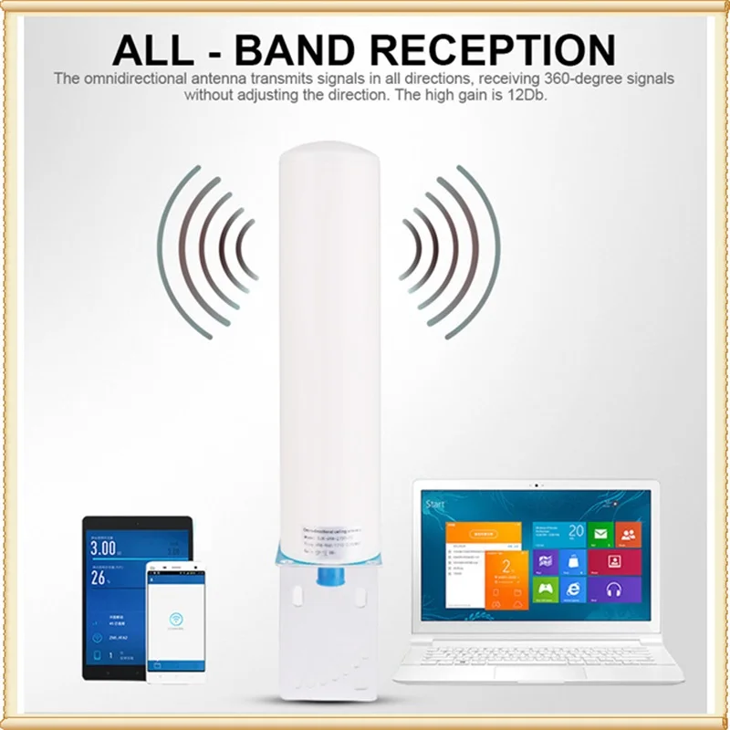 12DBi Omni Outdoor antenna N female connector 698-2700MHZ  for 2G 3G 4G  GSM repeater cellular amplifier Mobile Internet