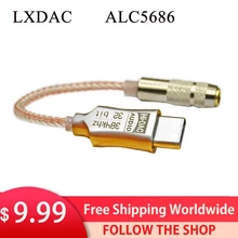 LXDAC A01 ALC5686 USB Tipe C Ke 3.5Mm DAC Earphone Amplifie Digital Dekoder AUX Kabel Audio Hifi Adapter Converter Android