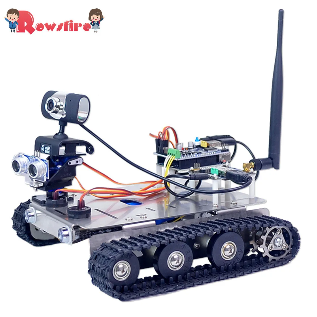 Программируемый робот DIY Wifi шасси из нержавеющей стали трек Танк автомобиль с графическим программированием XR блок Linux стандартная версия